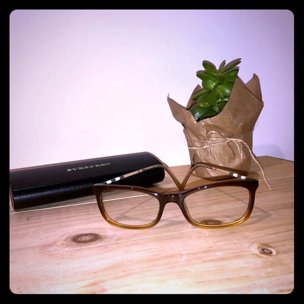 Burberry Eyeglass Frames W/ Plaid Design